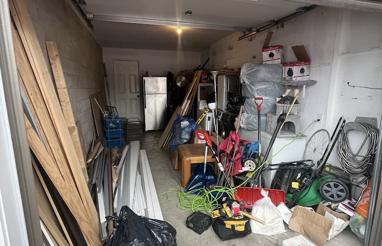 Garage before cleaning